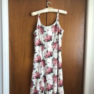 vintage pink floral sun dress